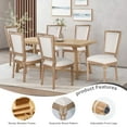 thumbnail image 2 of Polar Aurora French Rubber Wood Solid Print Dining Side Chairs, Beige (Set of 6), 2 of 5