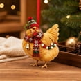 thumbnail image 4 of Christmas Chicken Ornament, 3.15 in 2D Acrylic Hanging Decoration with Assorted Styles, for Christmas Tree, Mantel, Window, Home Decor, 4 of 5