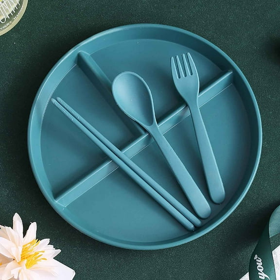 COM1950s 8.7in 3-Compartment Divided Plate | Microwave & Dishwasher Safe | BPA-Free Plastic Sectioned Meal Tray for Kids & Adults (Only Dinner Plates, Excluding Tableware)