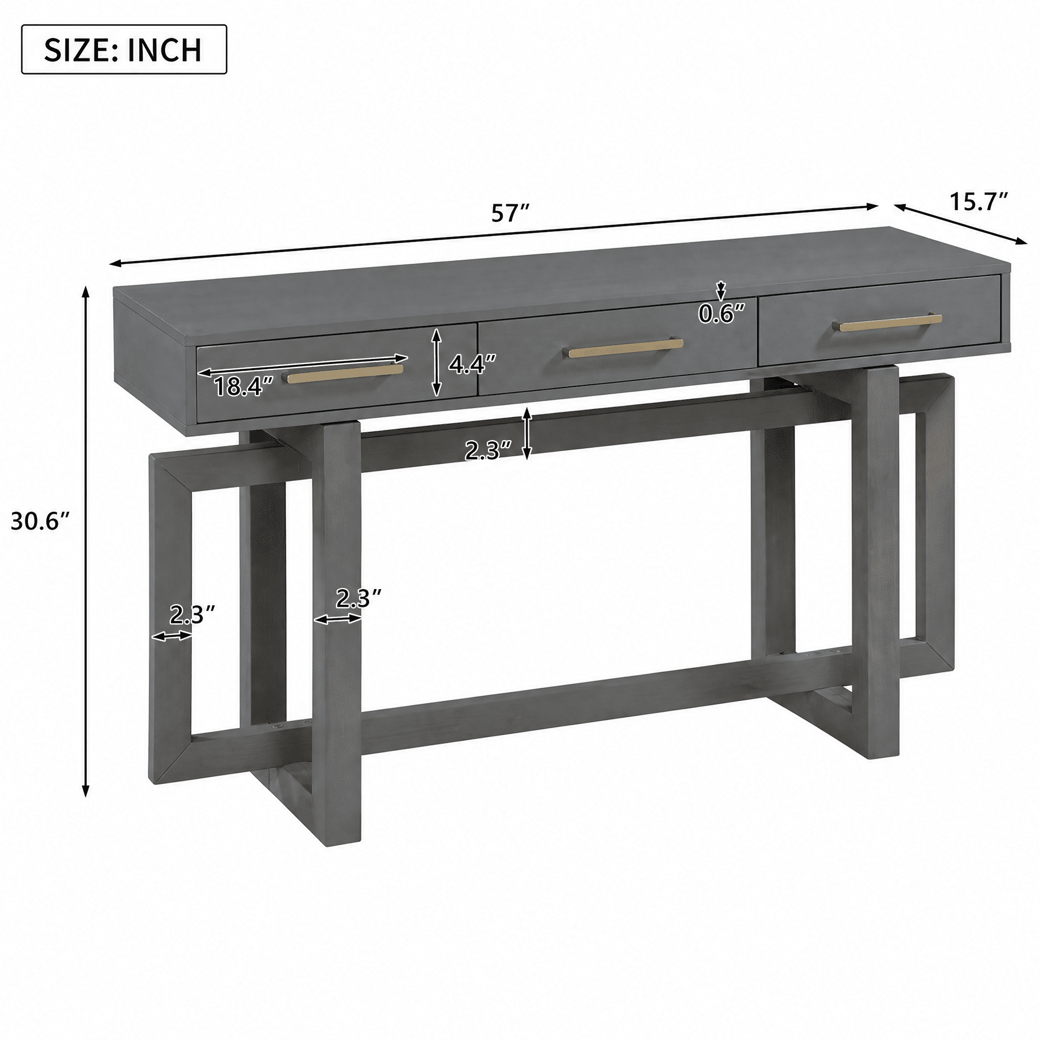 Elegant Console Table with Three Drawers, Extra Long Entryway Table for Entryway, Hallway, Living Room, Foyer, Corridor