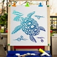 thumbnail image 5 of Turtle Stencils 30×30CM Ocean Animal Painting Stencil Hollow Out Template Reusable Sign Square Stencils for Painting on Wood Wall Scrapbooking Card Floor DIY Home Crafts, 5 of 7