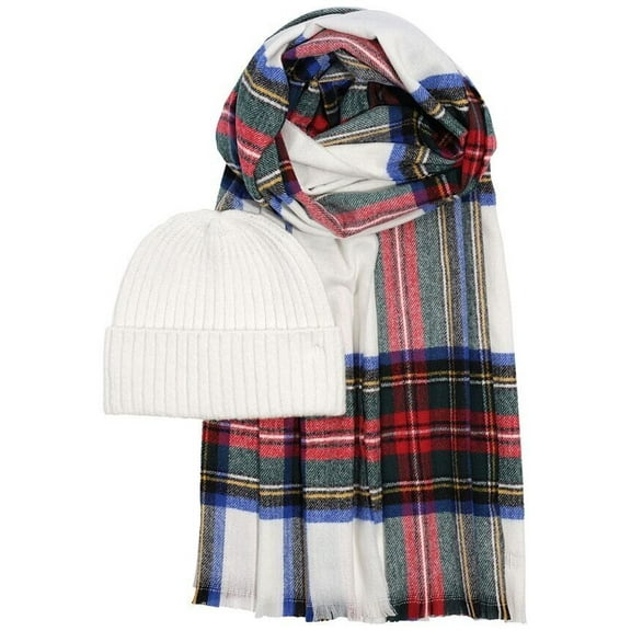 Ralph Lauren Holiday Plaid Gift Set Cream Stewart One Size