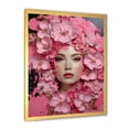 thumbnail image 2 of Designart "Tranquil Beauty Pink Floral Woman Portrait" Fashion Framed Wall Art - Glam Pink Woman Glam Entryway Framed Wall Art, 2 of 6