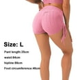 thumbnail image 2 of Women's sports shorts High waist bubble texture tight butt lifting fitness hot pants-Pink, 2 of 5