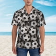 thumbnail image 4 of Soccer Ball Background Hawaiian Shirts For Men, Summer Short-Sleeve Relaxed-Fit Button-Down Shirts Large, 4 of 9