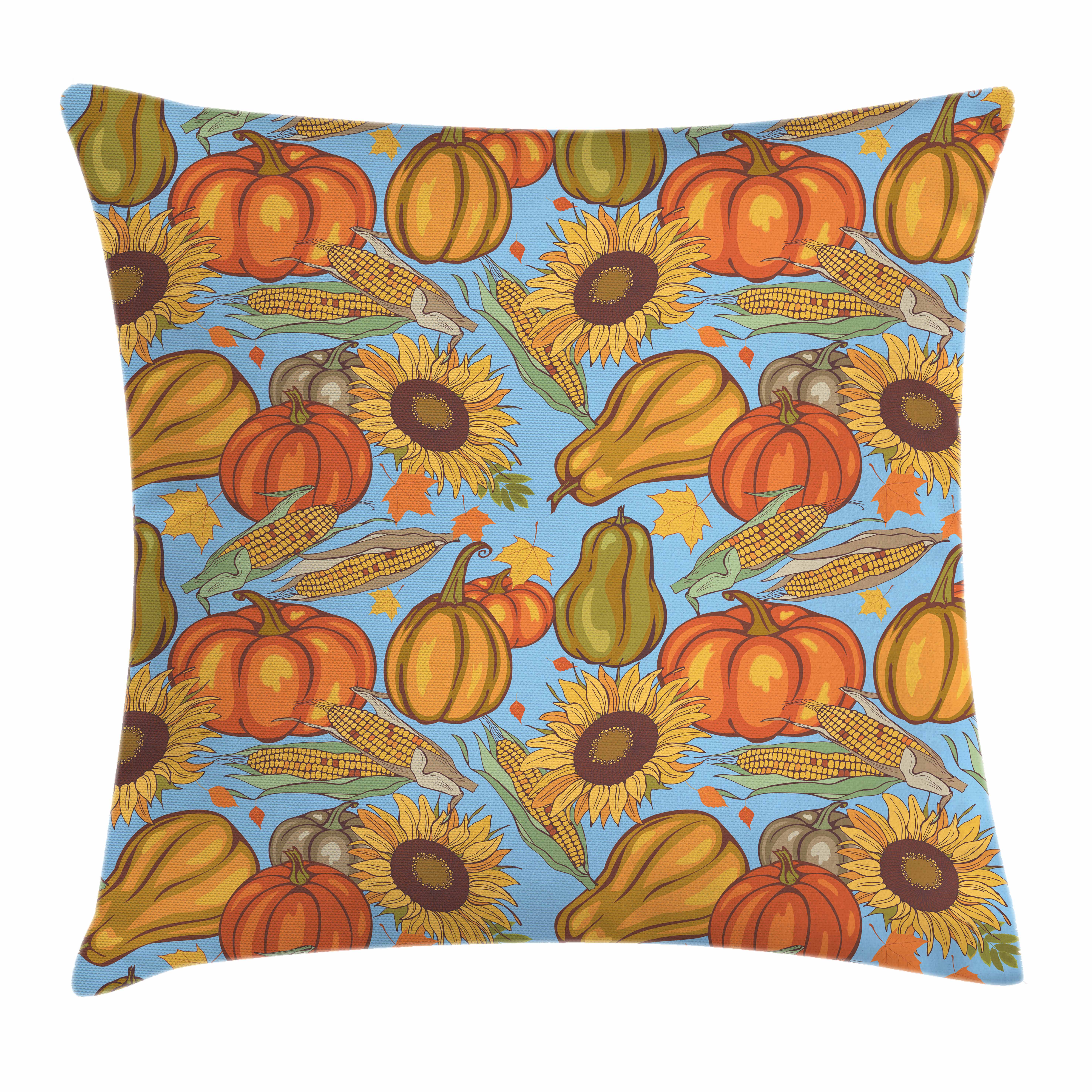 Harvest Throw Pillow Cushion Cover, Agriculture Theme Vegetable Pattern