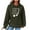 Army Green, variant on DDAPJ pyju Dog Mom Hoodies for Women Cute Dog Paw Print Hooded Sweatshirt Funny Letter Graphic Hoodie Waffle Knit Drawstring Pullover Tops 2025 Gifts Ideas Black L