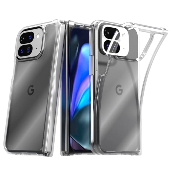 Rome Tech Hybrid Shockproof Clear Slim Acrylic Case Cover Flexible Hinge Rib For Google Pixel 9 Pro Fold (2024)