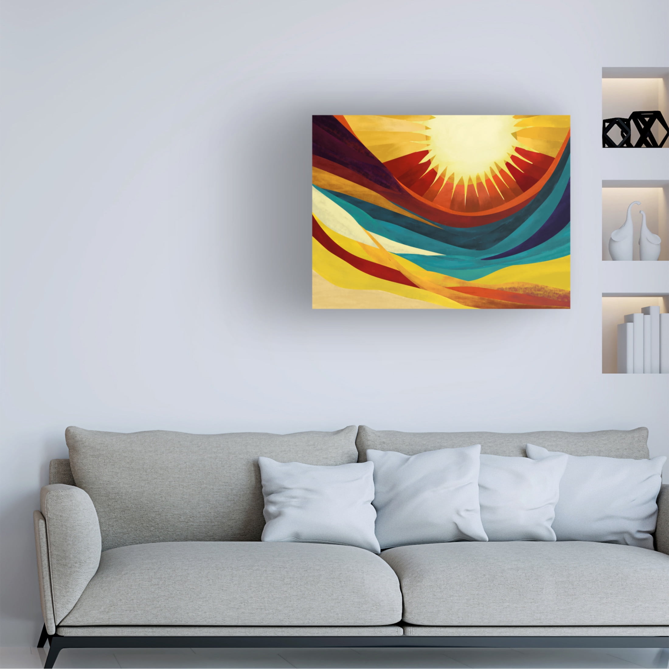 Canvas Wall Art - Tom Quartermaine 'Colorful Sunrise' Wall Art for Living Room, Bedroom, or Office Décor by Trademark Fine Art - 47 x 35 Inches