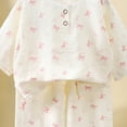 thumbnail image 4 of NIEWTR Baby Summer Outfits Children 2PC Summer Clothes Short Sleeve Pullover and Elastic Shorts Soft Pajamas Set for 6 12 18 24 Months 2T 3T Lightweight(A-Pink,6-12 Months), 4 of 4