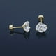thumbnail image 3 of Pendientes pequeños de acero inoxidable con cuatro garras y circonitas, joyería de acero de titanio para las orejas, 3 of 4