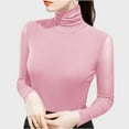 thumbnail image 5 of aidice Women Turtleneck Tops Mesh Long Sleeve Shirt Plain Blouse Slim Fitted Stretch Basic Layer Undershirt, 5 of 7
