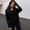 *Black, variant on ClodeEU Women's V Neck Long Sleeve Sweatshirts , Hem With Loose Drawstring,Loose Casual Pullover Tops Dark Gray,Womens Plus XL