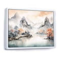 thumbnail image 2 of Designart "Tranquil Chinese Landscape in Grey Serenity I" Landscapes Framed Wall Art - Traditional Orange China Entryway Framed Wall Art, 2 of 6