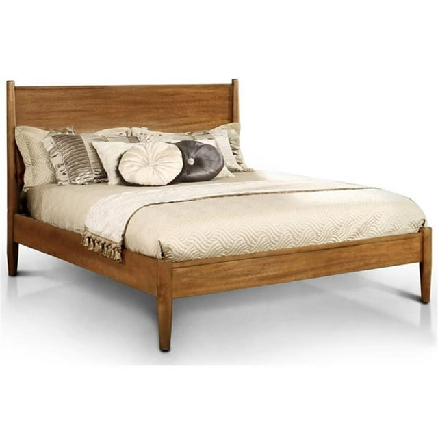 Allora Mid-Century Solid Wood/Wood Veneer/MDF Full Platform Bed in Oak