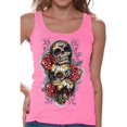 thumbnail image 1 of Awkward Styles Three Sugar Skull Tank Top for Women Sugar Skull Tank Day of the Dead Sleeveless Shirt for Women Halloween Gifts Dia de los Muertos Outfit Sugar Skulls Tank Top Skull Red Roses Tank, 1 of 4