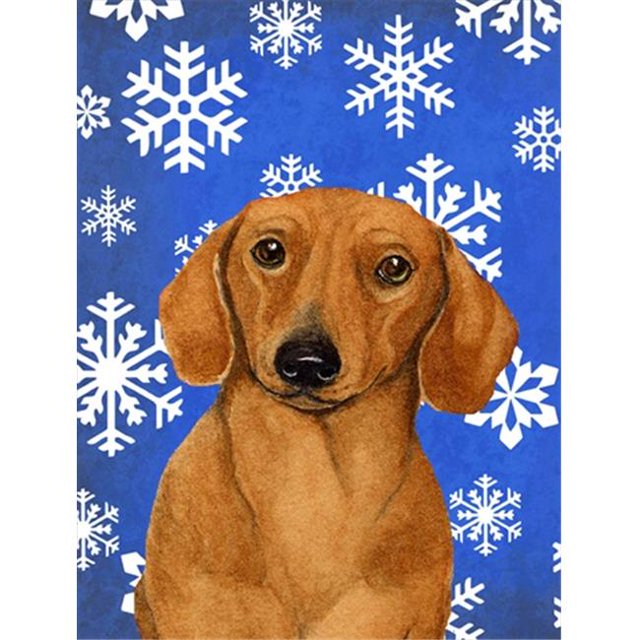 11 x 15 Po. Drapeau de Jardin d'Hiver Dachshund