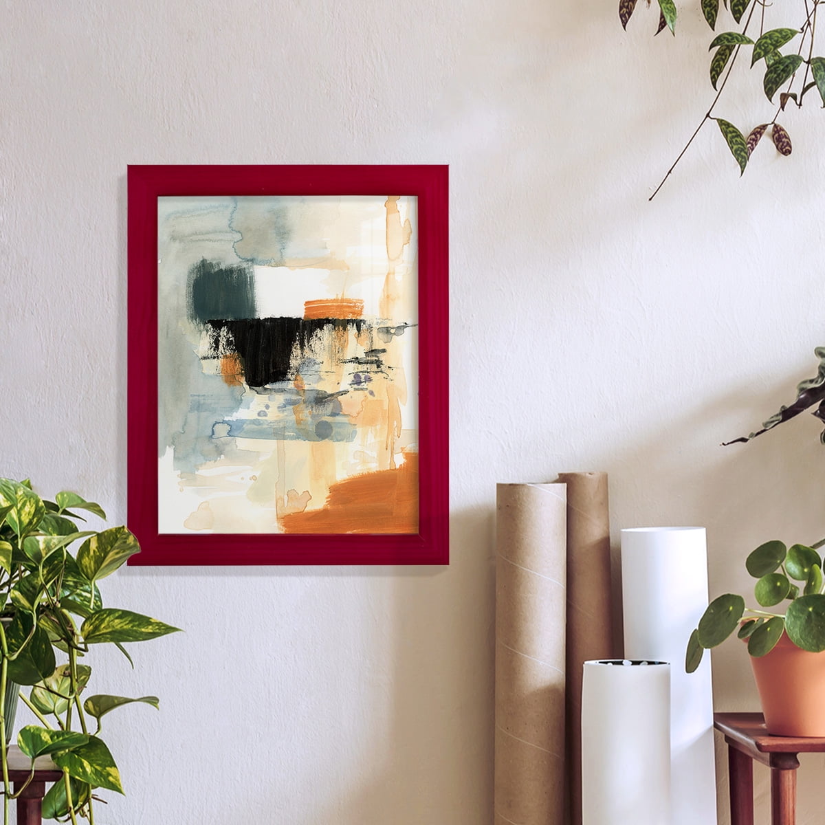 Seria IV - Framed Print w/glass - Cherry Red