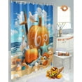 thumbnail image 5 of Fall Thanksgiving Shower Curtain Set ，Waterproof Fabric Shower Curtains Beach Orange Pumpkin Starfish Seagull Shower Curtains for Bathroom,Bathroom Decor 66"x72", 5 of 7