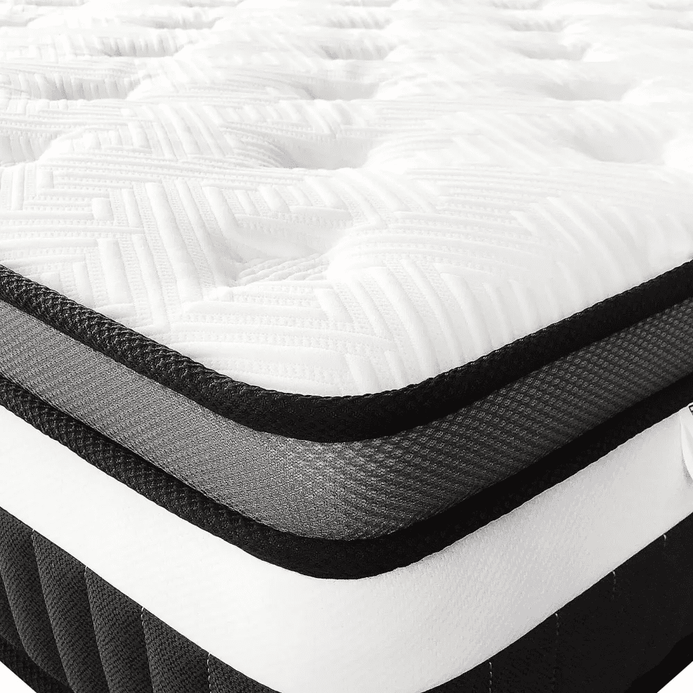 14 Inch King Size Memory Foam Mattress, Fiberglass Free, Medium Firm Feel, Zoned Pressure Relief, Certified Safe Foams & Fabric, Mattress in A Box