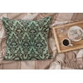 thumbnail image 2 of Damask Fluffy Throw Pillow Cushion Cover, Pastel Background Ornamental Surreal Curved Leaves Buds Flowers Print, Decorative Square Accent Pillow Case, 24" x 24", Mint Green Dark Brown, by Ambesonne, 2 of 5