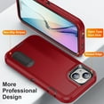 thumbnail image 2 of Petocase for iPhone 15 Plus Case, 2 in 1 Heavy Duty Armor Shockproof Tough Hybrid Dual Layer Rubber Drop Protection Soft Bumper Rugged Protective Phone Cover,Red, 2 of 8