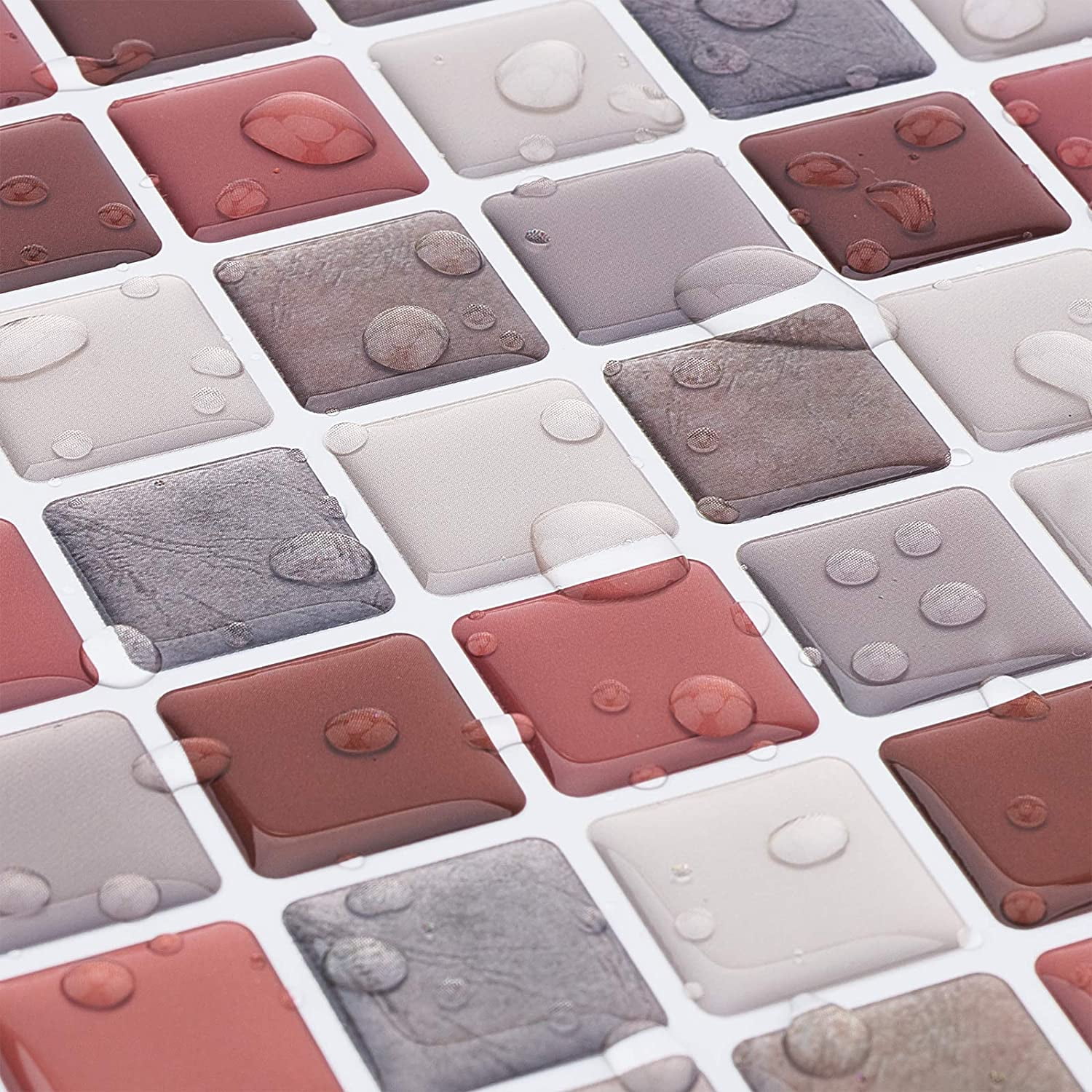 5Sheet 3D Mosaic Tile Sticker Peel and Stick Backsplash Tile Kitchen Mosaic Wall Tiles Self-Adhesive DIY Backsplash