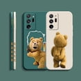 thumbnail image 5 of Case For Samsung Galaxy A30 A20S A10S A14 Note 20 10 9 Pro Plus Lite Ultra 4G 5G Liquid silicone Case Cute T-Teddy Bear, 5 of 5