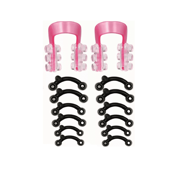 Respingadores De Nariz Corrector Nasal 6 Pares Y Clip Nariz Negro/Rosa