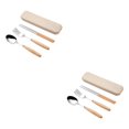 thumbnail image 1 of Transemion Portable Wood Handle Stainless Spoon Fork Chopsticks Set Restaurants Dinnerware Kit Portable Travel Picnic Tableware Set 3pcs 2Set, 1 of 6
