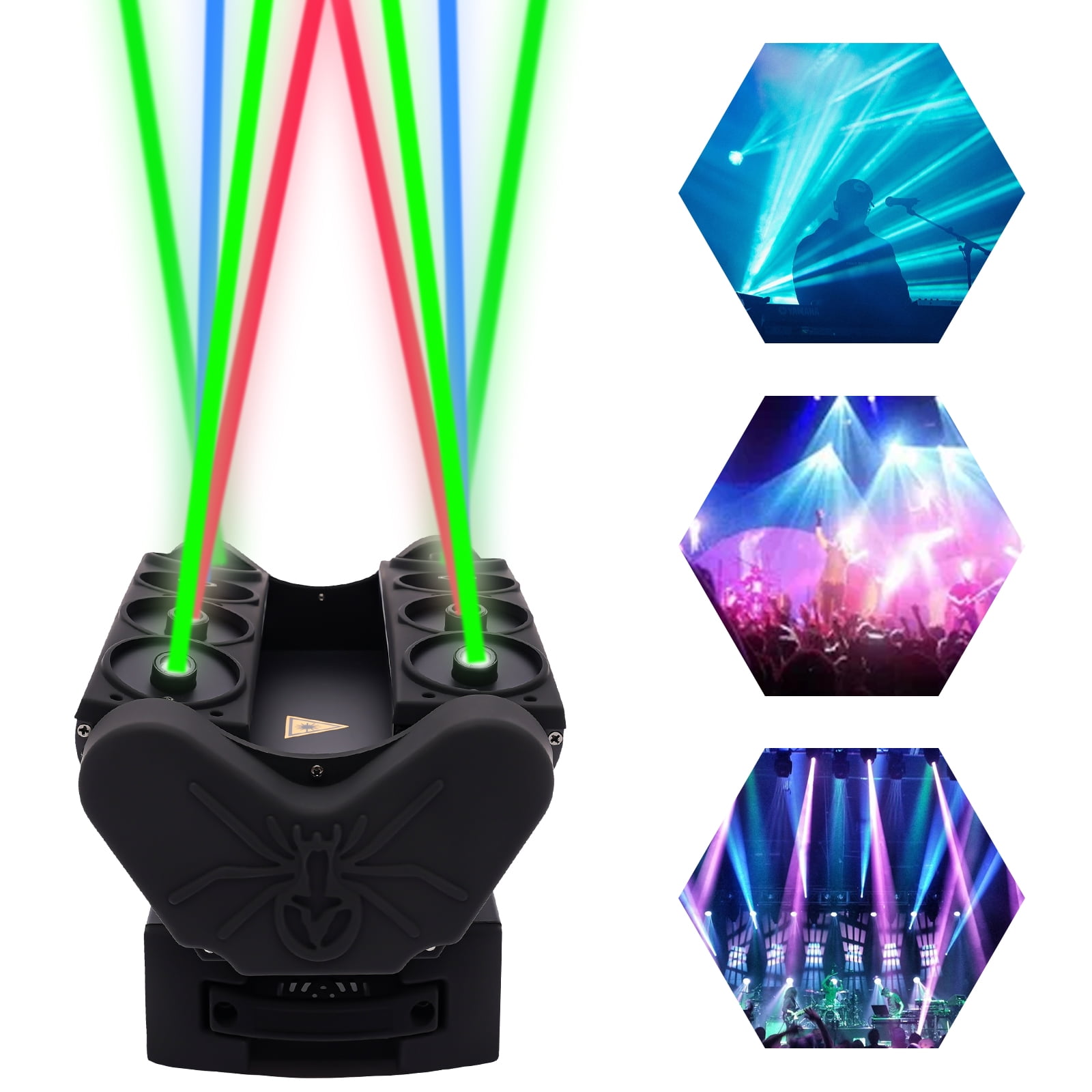 Wildnix Stage Moving Head Light, DMX512 Control, LED Laser Lamp, Rotatable for Concerts, Theaters, and Corporate Events