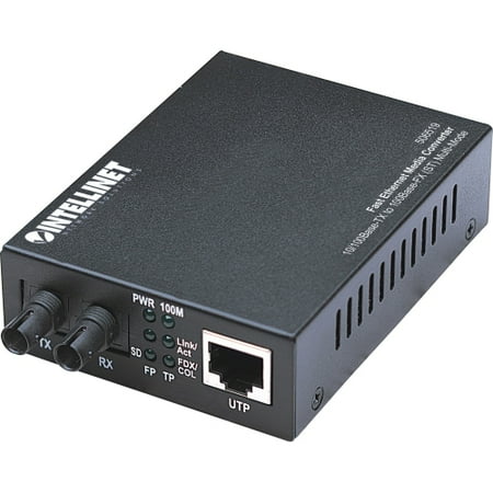 Intellinet 10/100 Multi-Mode Media Converter, ST, 1.24 miles – Enhance your existing network so it supports both copper and fiber mediumns. Intellinet 10/100 Multi-Mode Media Converter, ST, 1.24 miles – Enhance your existing network so it supports both copper and fiber mediumns.