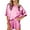 Purple, variant on Hanerdun Womens Silk Satin Pajamas Set Short Sleeve 2 Piece Pjs Sleepwear Loungewear Nightwear Blue L