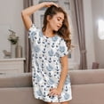 thumbnail image 3 of Fuzoiu Sea Vacations Print Women Nightgowns, Soft Comfy Lightweight Short Sleeves Sleepwear,Crew Neck Loungewear, 3 of 6