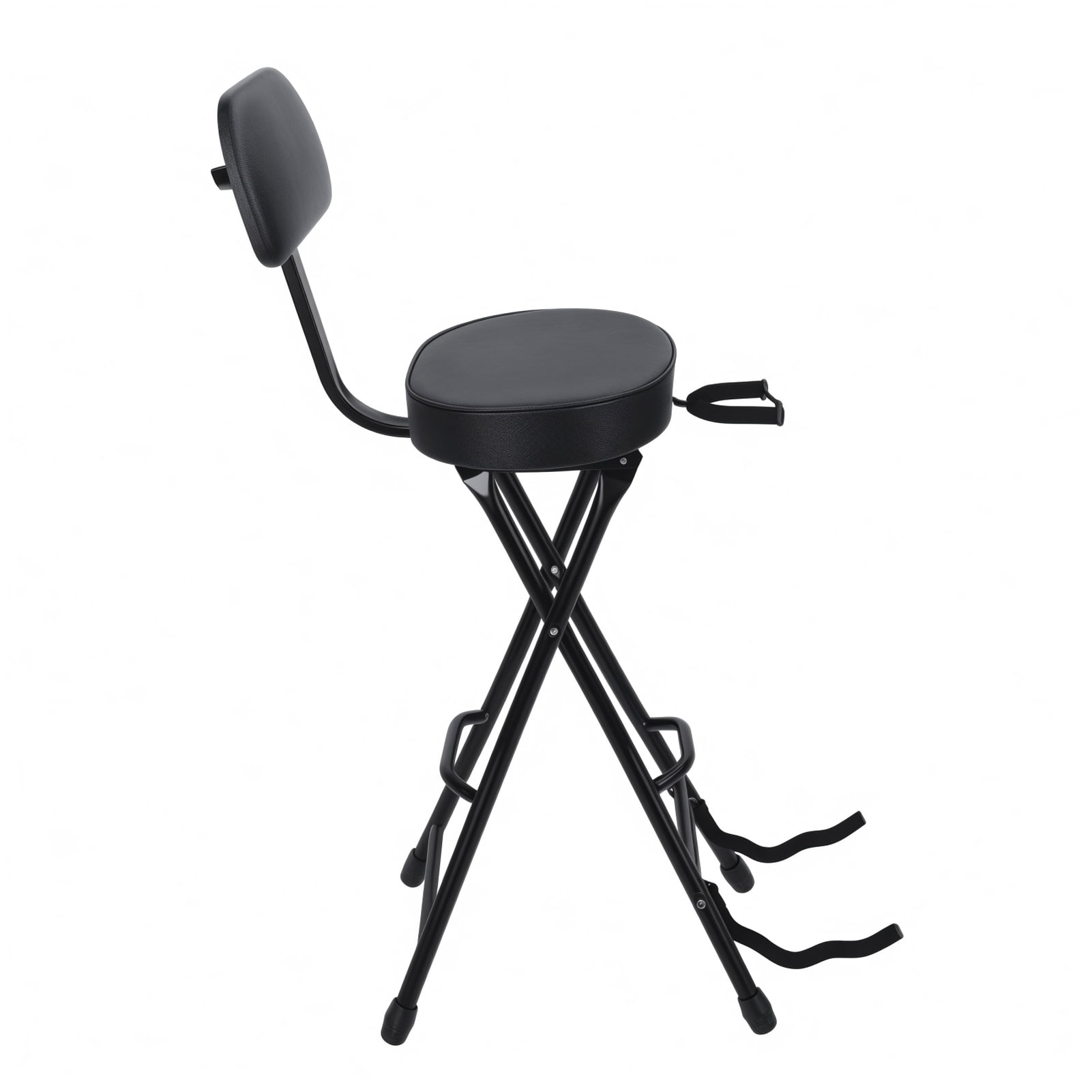 Adjustable Guitar Seat with Built-In Stand, EVA Foam Padded Cradles, Removable Backrest, Non-Slip Rubber Feet, Collapsible Design – Fits Acoustic, Electric & Bass Guitars
