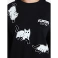thumbnail image 4 of Scaredy Cat Club Women's Halloween Graphic Crew Pullover, Sizes XXS-XXL, 4 of 5
