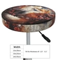 thumbnail image 4 of Round Bar Stool Seat Covers, Romantic Flower Fox Couple Elastic Round Chair Cover Stool Seat Slipcover Bar Stool Cushions Round Pad for 12-14 inch, 4 of 7
