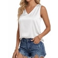 thumbnail image 2 of MOYIKO Tank Tops for Women Silk Satin V Neck Trendy Sleeveless Tops Dressy Casual Flowy Summer Shirts Loose Fit, 2 of 7
