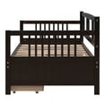 thumbnail image 5 of PAPROOS Twin Bed with Storage, Twin Size Daybed with 2 Storage Drawers, Modern Solid Wood Daybed Frame, Living Room Sofa Bed, No Box Spring Needed, Espresso, 5 of 12
