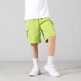 thumbnail image 4 of TGPMGRZ Boys Cargo Shorts School Uniform Shorts Casual Soft Toddler Kids Boy Summer Clothing Z09 Green 5-6 Years, 4 of 5