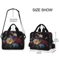 thumbnail image 3 of 10L Tote Insulated Reusable Lunch Bag With Adjustable Strap Flowers in The Dark, 3 of 6