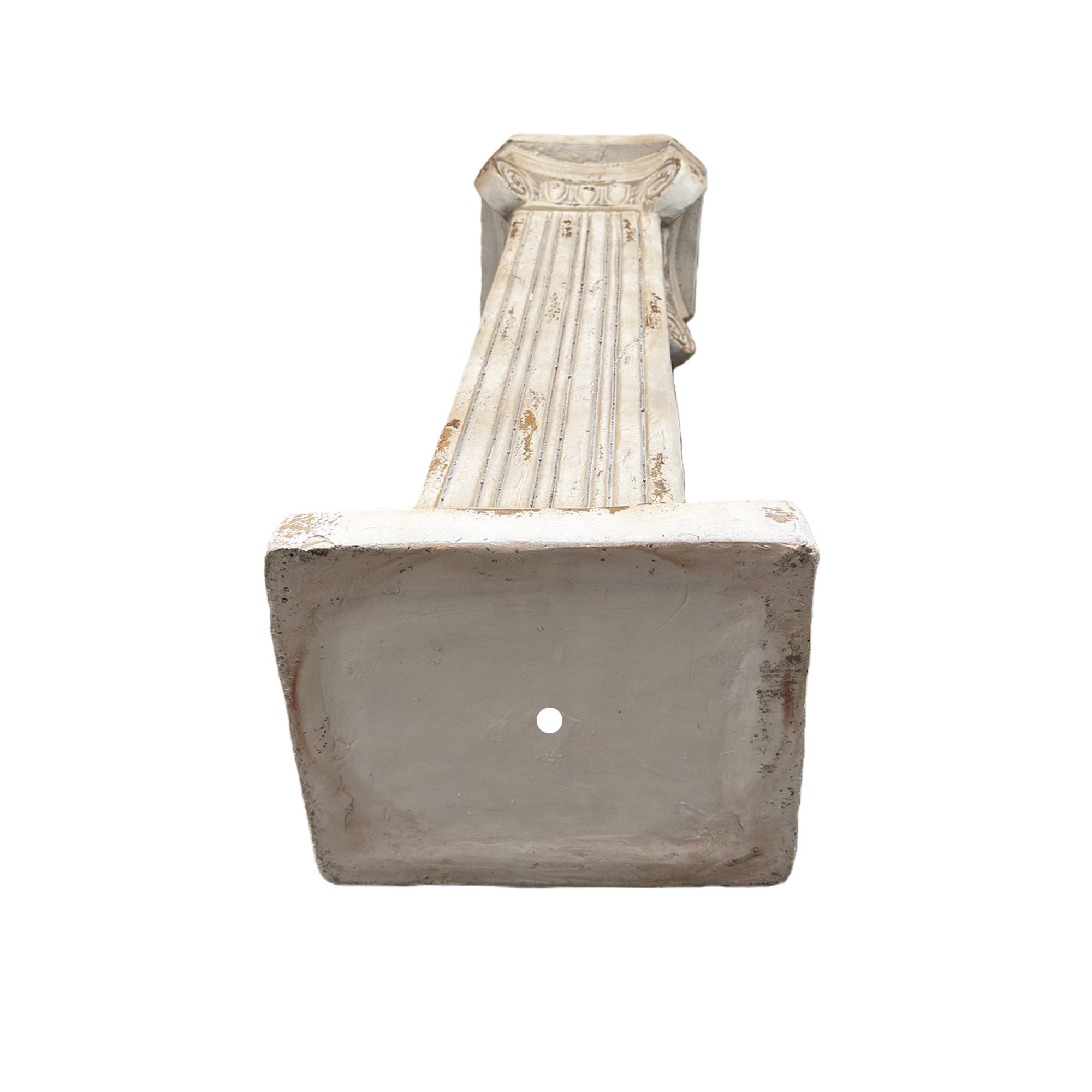 38.18'' Roman Column Pedestal Plant Stand with Base, Greek Style Pillar Sculpture Magnesium Oxide Decorative Stand for Indoor Outdoor Garden Patio Wedding Party Display,Antique White