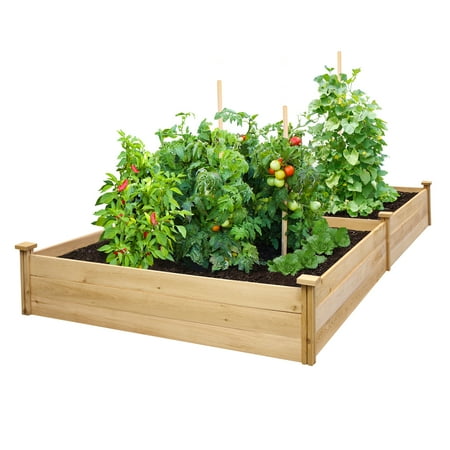 - Greenes Value Cedar Raised Garden Bed 4 ft. x 8 ft. x 10.5 in., Unfinished (.5-.625 in. thick)