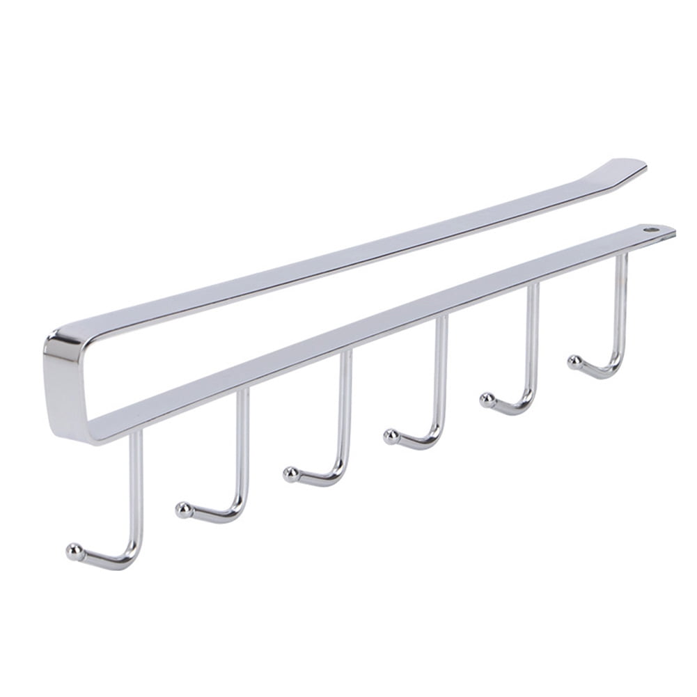 6 Hooks Storage Hanger Cabinet Cupboard Storage Rack Seamless Nail Free Hook Holder Dish Tissue Shelf Hanging Hook Kitchen Accessories Organizer Walmart Com Walmart Com