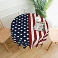 thumbnail image 2 of 4th of July Tablecloth 70 Inch Round Patriotic Table Cloth Red Stripes American Flag Tablecloth Independence Day Memorial Day Table Cover for Kitchen Party Dining Picnic Indoor Outdoor Decor, 2 of 6