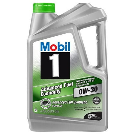 (3 Pack) Mobil 1 0W-30 Advanced Fuel Economy Full Synthetic Motor Oil, 5