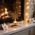 thumbnail image 2 of Qholemyo Gold Iron Snowflake Star Candleholder Tabletop Ornament Home Decor For Christmas Holiday, 2 of 6