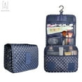 thumbnail image 2 of 9.5" Portable Travel Makeup Storage Bag Waterproof Cosmetic Organizer Hanging Toiletry Case Wash Pouch Bag (Navy), 2 of 10