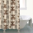 thumbnail image 4 of Beige Highland Cow Fence Pattern Shower Curtain 84"x72" ,Bathroom Decorative Shower Curtains Set with 12 Hooks,Modern Waterproof Washable Shower Curtain, 4 of 6