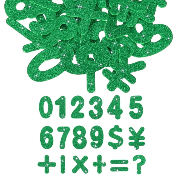 Number Foam Stickers, 72Pcs Numbers 0-9 EVA Self Adhesive Glitters Foam Shape Sticker Craft Supplies for Scrapbook Card DIY Making Home Decor, Green